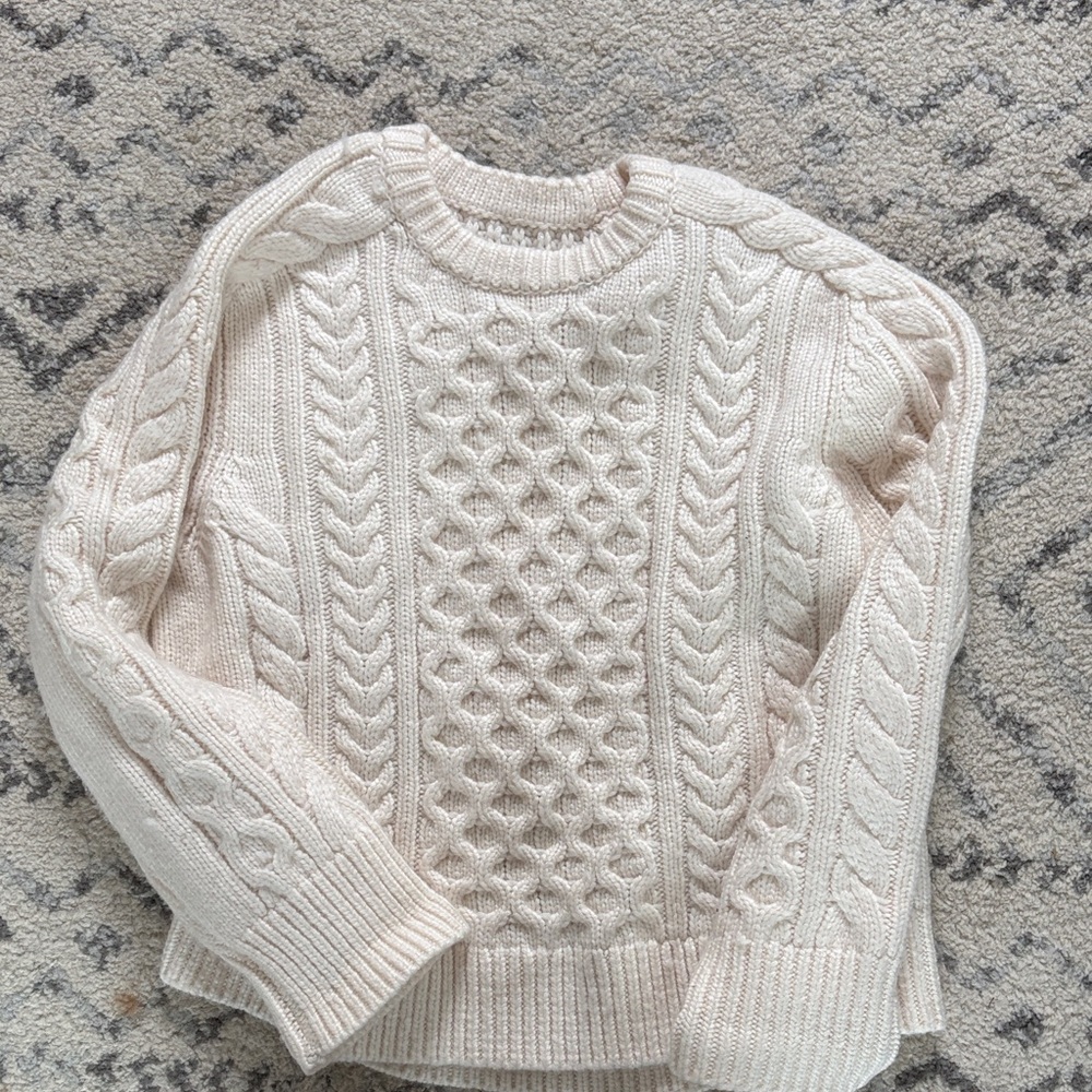 Abercrombie & Fitch Textured Knit Cream Sweater